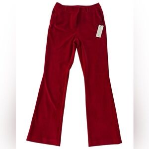 Maison d'Amélie Red Velvet Flared Pants